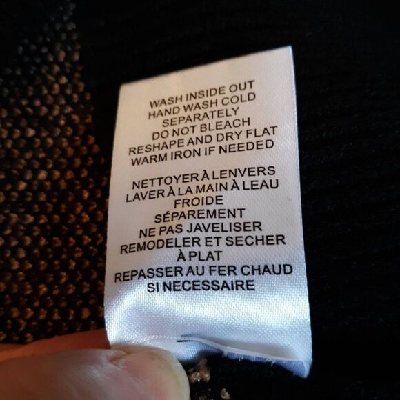 Como Vintage Woman Plus Stars Rayon Sweater size 1X black gold C98 - Picture 8 of 8